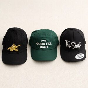 Lot of 3 limited edition Black and Green Baseball Caps Set